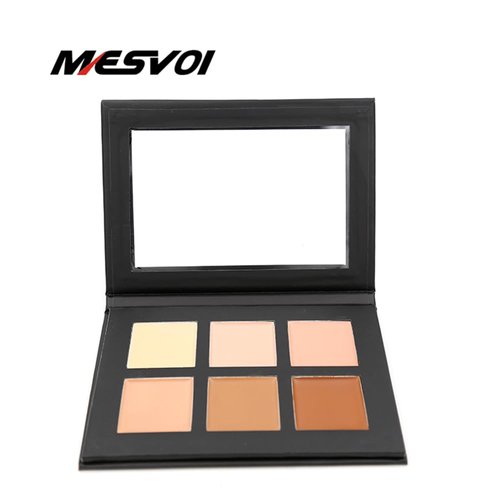Mesvol 6 Color Contour and Highlighting Makeup Kit Contouring Foundation Concealer Palette Cream Kit Mattle (Medium)