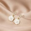 Sttiafay Vintage Crystal Flower Drop Earrings White Flower Earrings Pearl Camellia Earrings White Camellia Stud Earrings Jewelry for Women