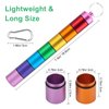 Small Portable Pill Case Keychain, Anglecai Waterproof Metal Pill Holder Tube Mini Pill Organizer Weekly Pocket Pill Boxes, Pill Container Holder with 7 Compartments for Travel Camping