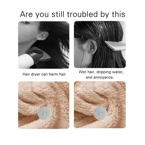 AGKXHDEC Microfiber Towel, Hair Turbans for Wet Hair, Drying Hair Wrap for Women(The Color of The Picture is for Reference only) (Brown,Brown)