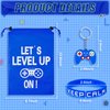 Shappy 36 Pieces Includes Video Game Bracelets Wristbands Gaming Party Bags with Drawstring Game Controller Keychains for Video Game Birthday Party Favors Supplies
