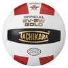 Tachikara SV5W Gold Competition Premium Leather Volleyball (Scarlet/White/Black)