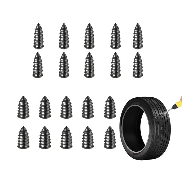 Augeny 20PCS Tire Repair Rubber Nails, Vacuum Car Tire Repair Rubber Screws Kit, Fast Self-Service Tire Repair Tool, Auto Puncture Repair Tools for Most Vehicles (10S & 10L)