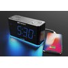 Emerson Smartset Radio Alarm Clock, 1.4" Blue LED Digital Display, USB Charging Port, Brightness Dimmer Controls, Bluetooth Connectivity, Set Alarm to Radio, Music, or Buzzer, Bedside Clock, Black
