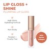 Beauty For Real Lip Gloss + Shine, Starlust - Champagne Pink Metallic - Non-Sticky Plumping & Hydrating Gloss - Light & Mirror In Cap - Contains Marine Collagen - 0.15 fl oz