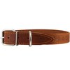 Genuine Leather Dog Collar Stars Pattern Brown 4 Sizes (Neck Circumf: 18"-21"; 1.5" Wide)