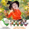 Sliner 190 Pcs Halloween DIY Paper Cup Craft Kits, 9 oz Halloween Theme Paper Cups Happy Halloween Party DIY Cards Colorful Twist Ties for Boys Girls Halloween Holiday DIY Crafts Supplies Favors
