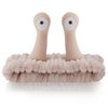 SuPoo Snail Face Wash Headband Funny Skincare Spa Headband Cute Alien Puffy Makeup Headbands for Women Brown Stretchy Antenna Eyes Hair Wrap Hair Band for Washing Face Hair Accessories