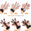 Grip Strength Trainer Kit with Hand Gripper Strengthener, Finger Exerciser, Forearm Workout Ring, Double-Sided Finger Stretcher(Gripster) and Stress Relief Ball (black grey)