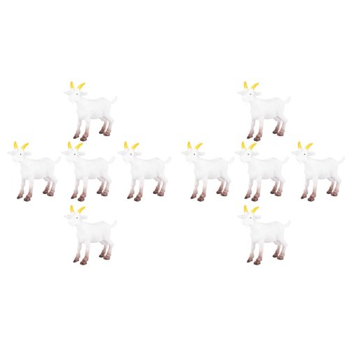 YARNOW 10 Pcs Mini Goats Figurines (Random Color) - High-end Sturdy PVC Material, Delicate Surface Treatment, Miniature Rural DIY Decoration, Bulk Plastic Goats Animal Figures