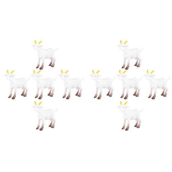 YARNOW 10 Pcs Mini Goats Figurines (Random Color) - High-end Sturdy PVC Material, Delicate Surface Treatment, Miniature Rural DIY Decoration, Bulk Plastic Goats Animal Figures