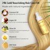 GREEONIL 24K Gold Argan, Coconut, and Olive Oil Serum for Frizz Control, Shine, and Split End Repair - Nourishing Hair Treatment with Vitamin E, 2.02 fl oz, 60ml