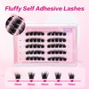 FindLove Self Adhesive Eyelashes No Glue Needed False Lashes Natural Look Lash Extensions Reuseable Self Adhesive Lashes Waterproof Wispy Fluffy Lashes with Tweezer