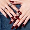GLAMERMAID Cherry Red Press on Nails Medium Almond, Handmade Jelly Soft Gel Dark Red Glue on Nails Stiletto, Burgundy Emo Fake Nails Short Oval, Reusable Acrylic Stick on False Nails Kit for Women