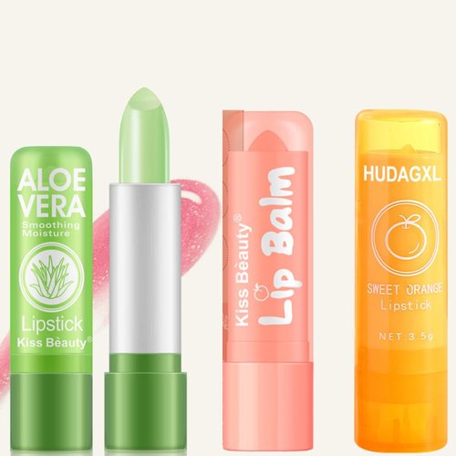 3pcs Aloe Vera lip balm,Colors Changing Lipsticks, Lasting Nutritious Lip Balm Natural Moisturizing gentle colorless Lip Gloss