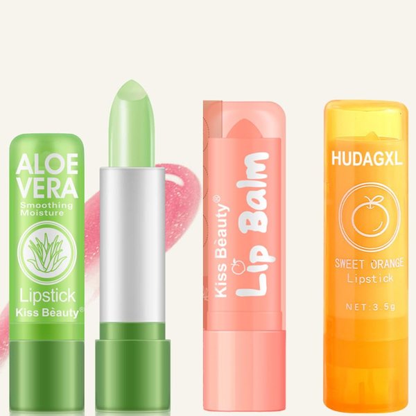 3pcs Aloe Vera lip balm,Colors Changing Lipsticks, Lasting Nutritious Lip Balm Natural Moisturizing gentle colorless Lip Gloss