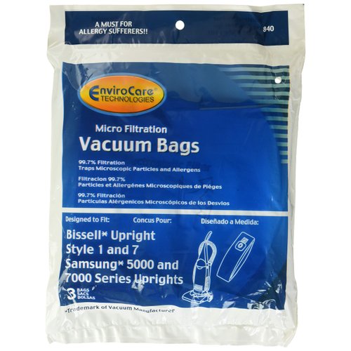 EnviroCare Replacement Micro Filtration Vacuum Cleaner Dust Bags Designed to Fit Bissell Style 1 and 7 Uprights 18 Pack