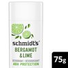 Schmidt's Aluminum Free Natural Deodorant for Women and Men, Bergamot and Lime with 24 Hour Odor Protection, Certified Natural, Vegan, Cruelty Free, 2.65 oz