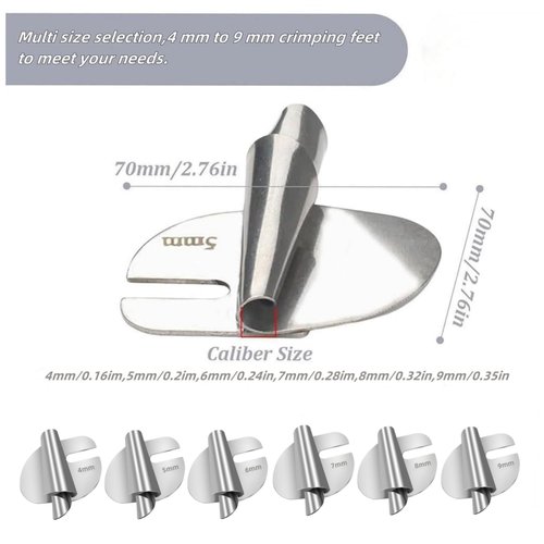 Sewing Rolled Hemmer Foot Universal 4-9mm 6 Sizes Rolled Hem Presser Foot Rolled Hem Attachment for Sewing Machine Sewing Rolled Hammer Foot Set Sewing Roller Hemmer Foot Hem Roller Hemming Tool