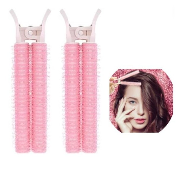 2 PCS Pink Small Size Hair Rollers Curlers Self Grip Holding Rollers Hairdressing Curlers Hair,Fluffy Hair Volumizer Clips For DIY Or Hair Salon,Styling Tools & Appliances