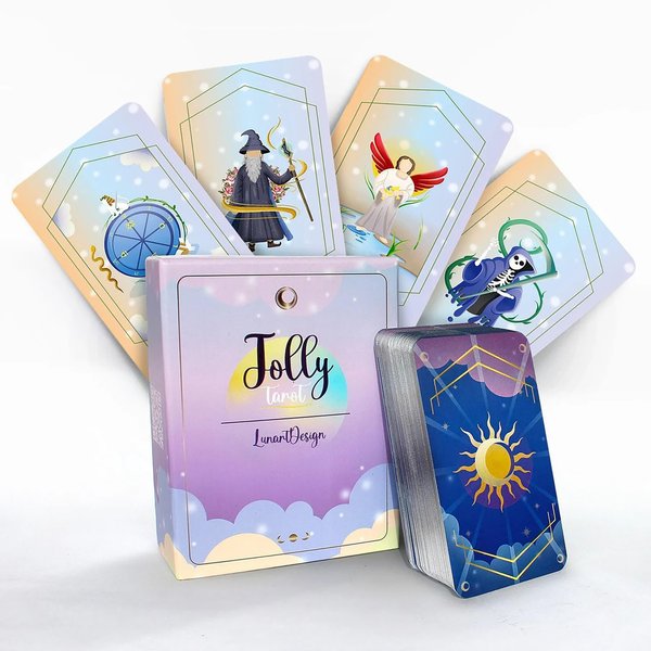 Lunart Design Jolly Tarot Deck : 78 Tarot Cards and a Guidebook, Colorful, Unique Tarot Deck, Tarot Deck with Guidebook, Tarot Card Deck,