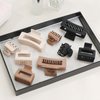 CHANDAT Medium Claw Hair Clips Set for Women - 3 Styles, 9 pcs Rectangle Clips for Thick Hair, Square Clips for Thin Hair - Brown