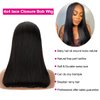LICHANG 16 Inch 4x4 Lace Closure Bob Wigs Human Hair Wear And Go Short Bob Wigs Human Hair Straight Glueless Wigs Pre Plucked with Baby Hair for Black Women 180% Density