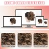 Ponytail Extension, 9 Inch Loose Short Curly Pony Tails Hair Extensions, Wavy Ponytail Hairpieces for Women (Light Brown Mixed Blonde)