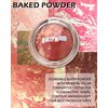 Baked Powder Blush-Brighten Glow Marbleized Blush Powder Palette,Lightweight Shimmery Cruelty-Free face Blush for Cheeks,Eyeshadow & Highlight,Makeup Gift for Women rubores de maquillaje(0.49Ounce)-02