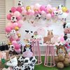 Cow Theme Balloon Arch Garland Kit, Pastel Pearl Pink Gold White Cow Print Latex Balloons Cowgirl First Rodeo Balloon Arch Kit for Girls 1st Rodeo Farm Birthday Baby Shower Party Decorations Supplies