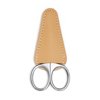 Small Precision Scissors, 3.5 Inch Multi-Purpose Vintage Beauty Grooming Kit for Facial Hair, Eyebrow, Eyelash, Beard,with PU Cover (Silver)