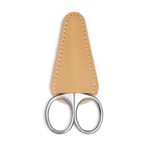 Small Precision Scissors, 3.5 Inch Multi-Purpose Vintage Beauty Grooming Kit for Facial Hair, Eyebrow, Eyelash, Beard,with PU Cover (Silver)