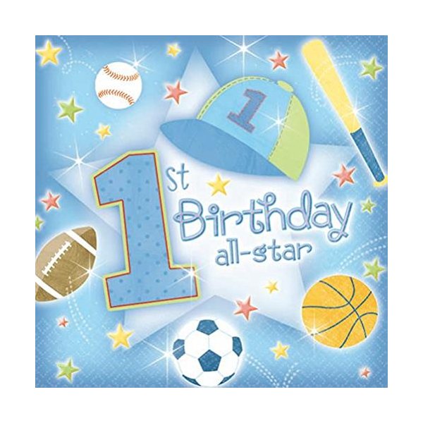 First Birthday All-star Beverage Napkins (36-pack)