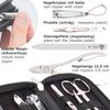 3 Swords Germany - brand quality 6 piece manicure pedicure grooming kit set for professional finger & toe nail care scissors clipper genuine leather case in gift box, Made in Solingen Germany (02259)