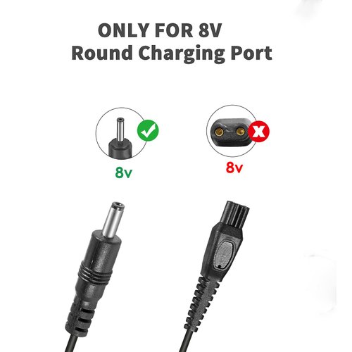 Replacement Charger for Philips Norelco HQ840 Multigroom Series 3000 MG3750 MG3750/50 MG3750/10 MG3750/60 MG3760 MG3760/50 Power Supply Charging Cord 8V