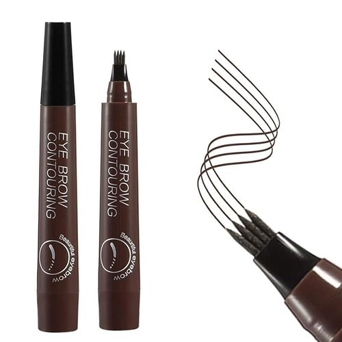 UNYOKE Liquid Eyebrow Pen, Microblading Eyebrow Pencil with a Micro-Fork Tip Applicator, Long Lasting, Waterproof and Smudge-proof, Creates Natural Looking Brows Effortlessly-#2 Dark brown