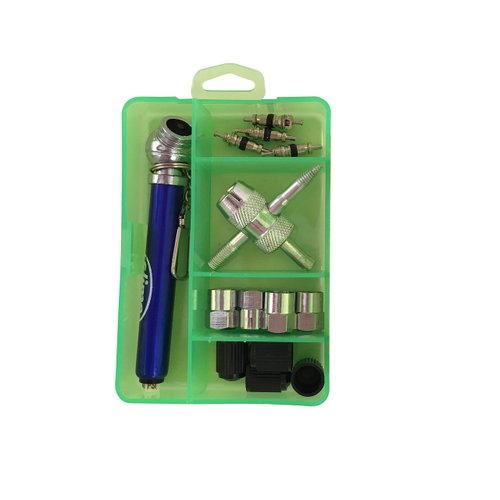 Slime 2410 Tire Repair Tackle Kit, Tire Care Essentials, Compact, 14-Piece Set, 3.5" L x 2.5" W x 0.875" D,Chrome