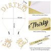 SuPoo 30th Birthday Sash and Tiara Kit 30th Birthday Decorations for Her Rhinestone Dirty 30 Birthday Crown Headband 30th Birthday Gifts for Her Thirty Party Decorations Happy Birthday Girl Headband