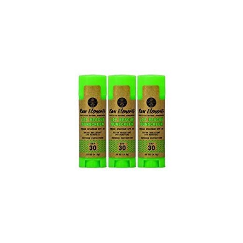 Raw Elements Organic Outdoor Sunscreen Lip Balm Rescue - SPF 30, UVA-UVB Protection, Reef-Safe, Non-Nano Zinc, Water Resistant, 0.15 oz (Pack of 1)