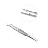 Stainless Steel Tweezers, with Curved Serrated Tip Multipurpose Tweezers Sewing Machine Tweezers Forceps for Craft Repairing (2 Pcs set)