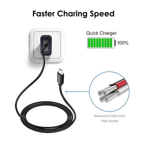Micro USB Fast Wall Charger Charging Cable Cord fit for Lg flip Phone, Orbic Journey V, Orbic Slim, CAT S60 S41 S42,Tandem Diabetes Care, Freestyle Libre Reader 2 Libre 14 Day & More Flip Cell Phone