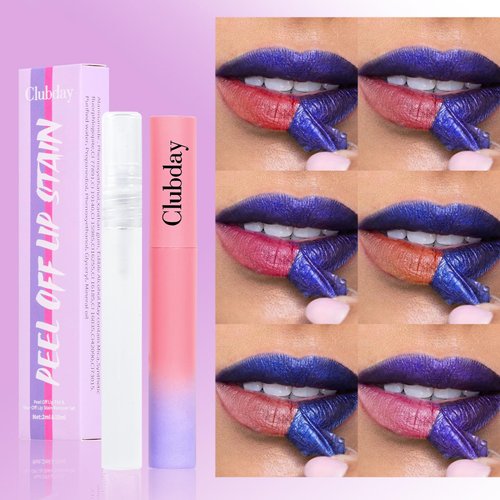 BeauFairy 6PC Matte Lip Stain, Peel Off Lip Tint, Lip Tattoo, High Pigmented Tear-off Lip Gloss, Moisturizing Hydrating Liquid Lipsticks Set, No-Sticky Lip Balm Oil, Lip Care for All Skin Tones, 176