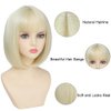 Refined Short Bob Wigs With Bangs 12 inch Straight Synthetic Cosplay Party Wig For Women Daily Use Colorful Hair Wigs (#613, 12 Inch)