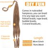 32 Inch Long Straight Wrap Around Ponytail Hair Extensions DIY Braid Ponytail with Elastic Tie Sleek Wrap Around Braid Hair Extensions Natural Soft Synthetic Hairpieces For Women Daily Wear (2PC,