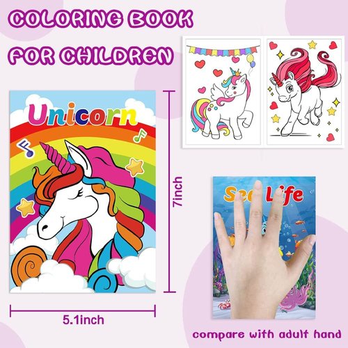 Kalysky 20Pack Mini Coloring Books for Kids Party Favors Ages 4-8 (5.1 x 7 inch),Bulk Coloring Books for Kids Ages 2-4, Kids Activity Books Includes Unicorn, Mermaid, Farm, Dinosaur