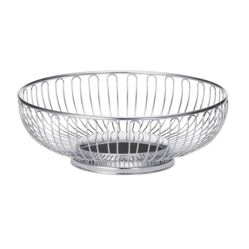 Tablecraft 9 5/8" Round Bread Basket | Metal Fruit Basket | Commerical Quality for Restaurant or Home Use,Silver