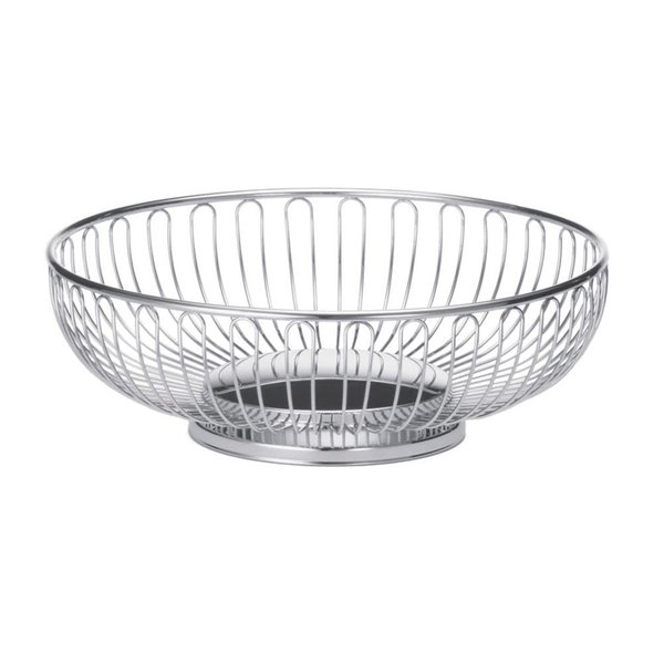 Tablecraft 9 5/8" Round Bread Basket | Metal Fruit Basket | Commerical Quality for Restaurant or Home Use,Silver