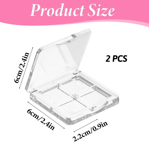 Empty Lipstick Palette 2 Pieces Empty Makeup Palette Empty Lipstick Box Portable Eyeshadow Pan DIY Eyeshadow Powder Blush Lipstick Palette Dispensing Storage Boxes Transparent Container