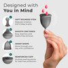 EcoBlossom Reusable Menstrual Cup and Case - The Most Reliable Medical Grade Silicone Period Cups - Comfortably use for 12 Hours (Small (Pack of 2), Gray Cup & Case)