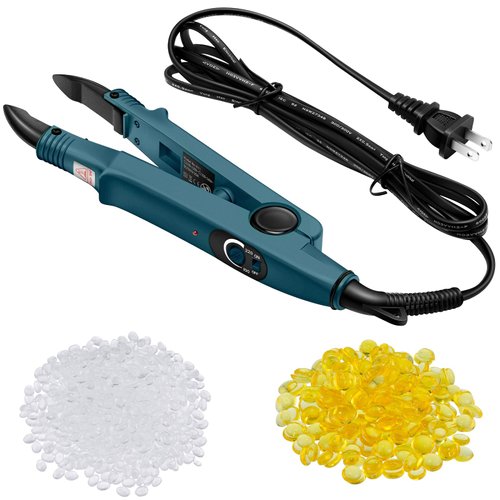Zhehao Professional Hair Extensions Tool with Fusion Heat Iron Connector Wand, US Plug, 2 Bags Ke...